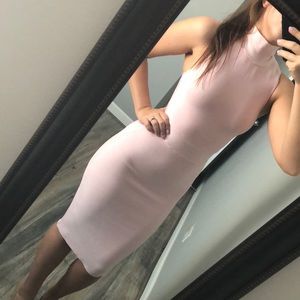 Pink bandage bodycon midi